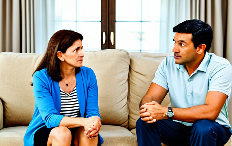 **
"A concerned family discussing road safety tips in a brightly lit living room, fully clothed, modest attire, safe for work, appropriate content, professional family portrait, natural body proportions, well-formed hands, educational setting, family-friendly"
**